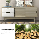 TV Stand for TV up to 60" Media Console Table Storage with Doors Oak/Walnut