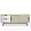 TV Stand for TV up to 60" Media Console Table Storage with Doors Oak/Walnut