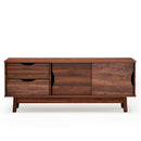 TV Stand for TV up to 60" Media Console Table Storage with Doors Oak/Walnut