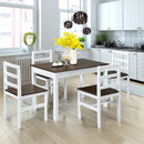 5pcs Dining Set Solid Wood Compact Kitchen Table & 4 Chairs Modern HW65751CF