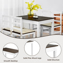 5pcs Dining Set Solid Wood Compact Kitchen Table & 4 Chairs Modern HW65751CF