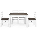 5pcs Dining Set Solid Wood Compact Kitchen Table & 4 Chairs Modern HW65751CF