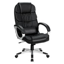 Ergonomic Office Task Chair High Back Leather Swivel w/ Lumbar Support Black