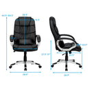 Ergonomic Office Task Chair High Back Leather Swivel w/ Lumbar Support Black