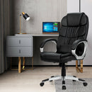 Ergonomic Office Task Chair High Back Leather Swivel w/ Lumbar Support Black