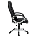 Ergonomic Office Task Chair High Back Leather Swivel w/ Lumbar Support Black