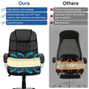 Ergonomic Office Task Chair High Back Leather Swivel w/ Lumbar Support Black