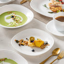 60-Piece Unbreakable Durable Opal Glass Dinner Set w/ 12*Dinner,Soup,Dessert Plate,Cup Saucer