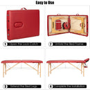84"L Portable Massage Table Adjustable Facial Spa Bed Tattoo w/ Carry Case Red