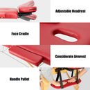 84"L Portable Massage Table Adjustable Facial Spa Bed Tattoo w/ Carry Case Red