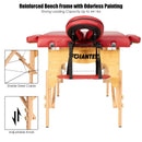 84"L Portable Massage Table Adjustable Facial Spa Bed Tattoo w/ Carry Case Red
