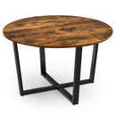 Round Coffee Table Industrial Style Cocktail Side Table With Metal Frame HW67022CF