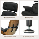 Mid Century Swivel Lounge Chair and Ottoman Set w/ Aluminum Alloy Base HW67287BK