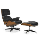 Mid Century Swivel Lounge Chair and Ottoman Set w/ Aluminum Alloy Base HW67287BK