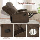 Recliner Chair Single Sofa Lounger with Arm Storage & Cup Holder Coffee HV10013CF