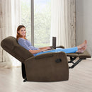 Recliner Chair Single Sofa Lounger with Arm Storage & Cup Holder Coffee HV10013CF