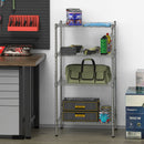 4-Wire Shelving Metal Storage Rack Adjustable Shelves w/Removable Hooks Black/Sliver HW70203