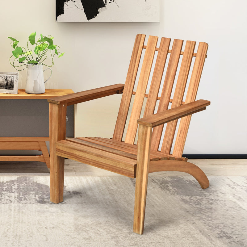 Acacia Wood Adirondack Chair Lounge Armchair Durable Outdoor Garden Yard OP70602