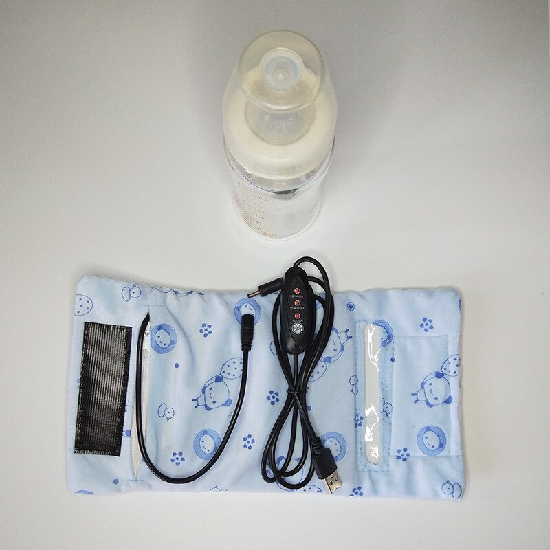 Portable Bottle Warmer Heater Travel Baby Kids Cartoon Milk Water USB Cover Sleeve Pouch