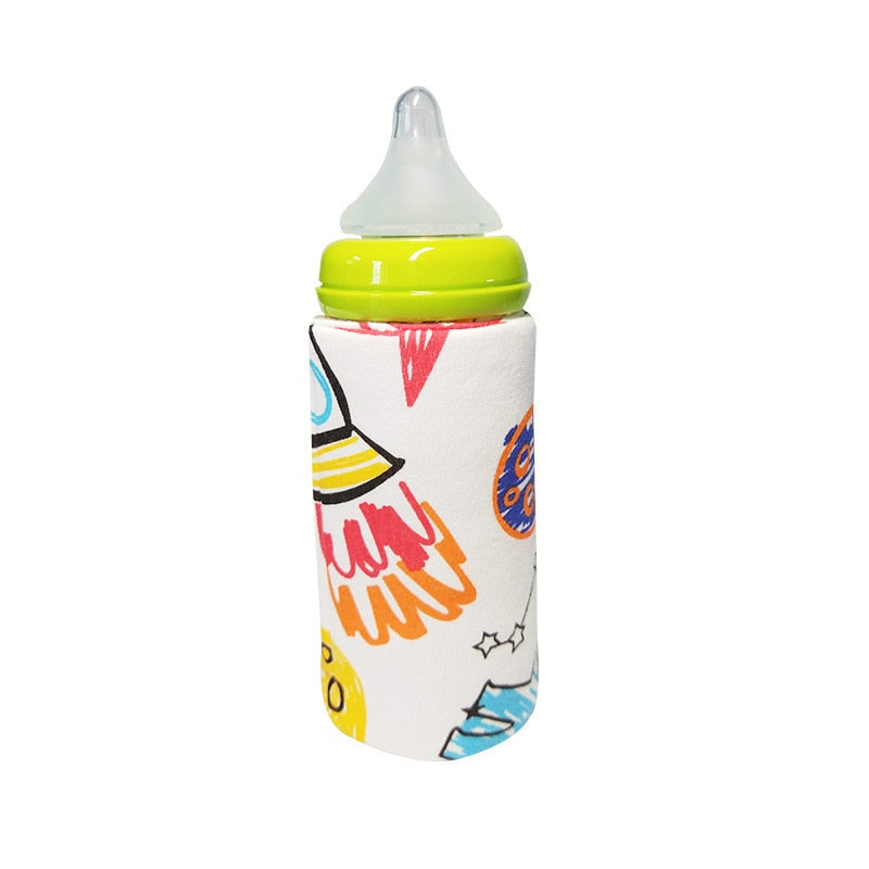 Portable Bottle Warmer Heater Travel Baby Kids Cartoon Milk Water USB Cover Sleeve Pouch