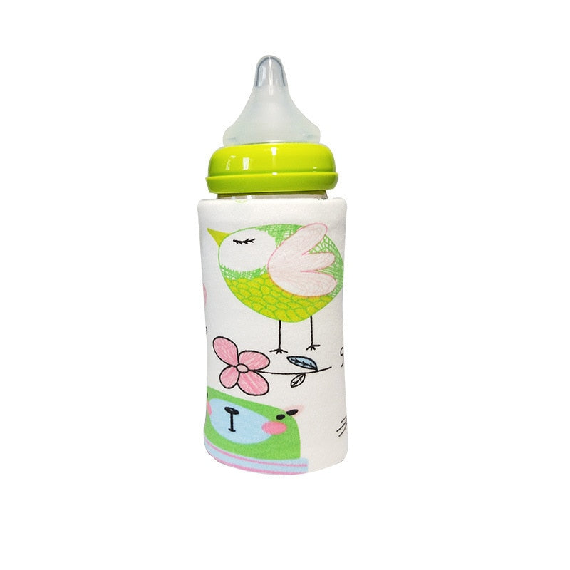 Portable Bottle Warmer Heater Travel Baby Kids Cartoon Milk Water USB Cover Sleeve Pouch