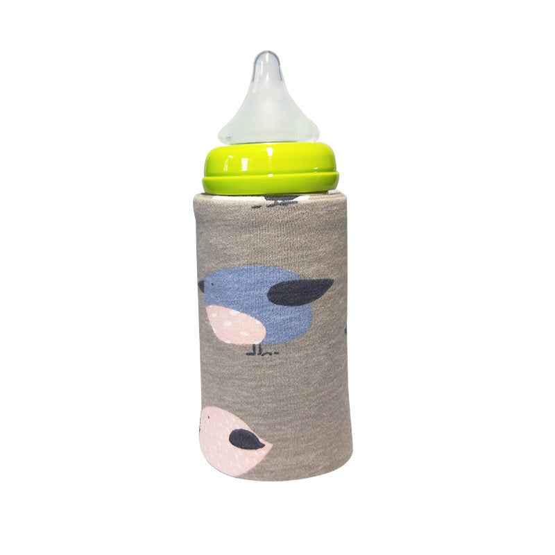 Portable Bottle Warmer Heater Travel Baby Kids Cartoon Milk Water USB Cover Sleeve Pouch