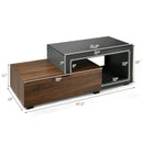 Modern Coffee Table Chic Glass Top Cocktail Tea Table w/ Storage Cabinet HV10003