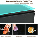 Modern Coffee Table Chic Glass Top Cocktail Tea Table w/ Storage Cabinet HV10003