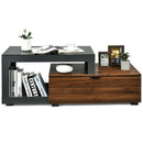 Modern Coffee Table Chic Glass Top Cocktail Tea Table w/ Storage Cabinet HV10003