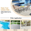 3PCS Patio Rattan Bistro Set Coffee Table Armchair Garden Beige Cushion OP70837WH