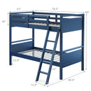Twin Over Twin Bunk Bed Convertible 2 Individual Beds Wooden HW66963