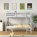 Twin Over Twin Bunk Bed Convertible 2 Individual Beds Wooden HW66963