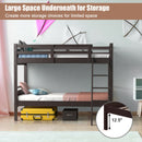 Twin Over Twin Bunk Bed Convertible 2 Individual Beds Wooden HW66963