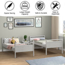 Twin Over Twin Bunk Bed Convertible 2 Individual Beds Wooden HW66963