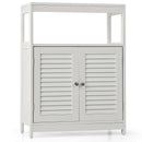 Bathroom Floor Cabinet Free Standing Storage Organizer w/ Double Shutter Doors