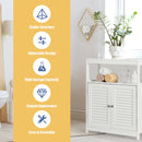 Bathroom Floor Cabinet Free Standing Storage Organizer w/ Double Shutter Doors
