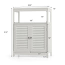 Bathroom Floor Cabinet Free Standing Storage Organizer w/ Double Shutter Doors