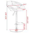 Set Of 2 Bar Stools Adjustable PU Leather Barstools Swivel Pub Chairs Black HW53839BK