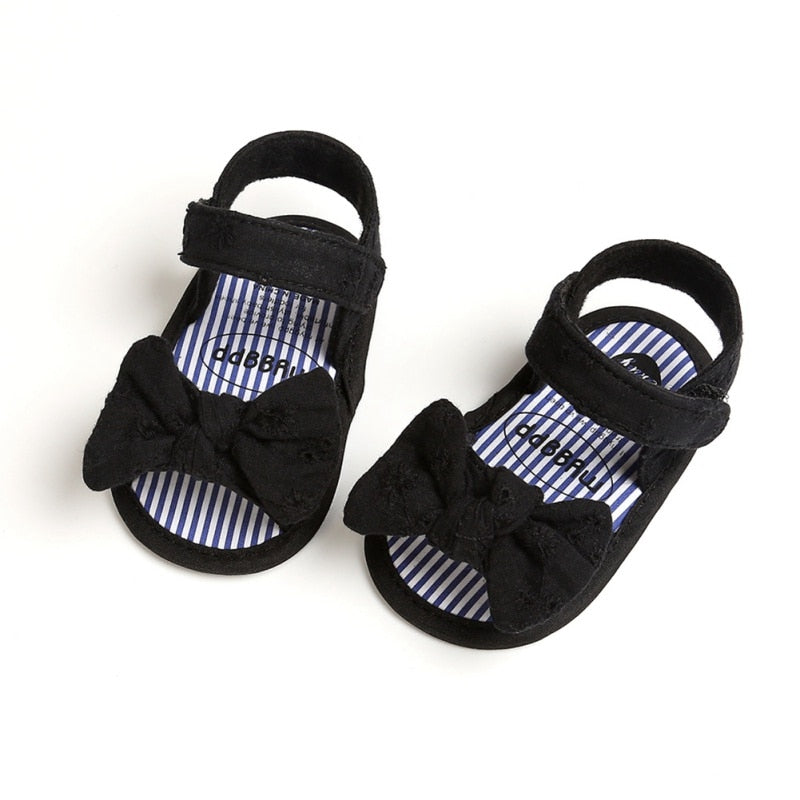 Summer Baby Girls Shoes Breathable Anti-Slip Bow Sandals 0-18M Infant Soft Soled First Walkers Shoes