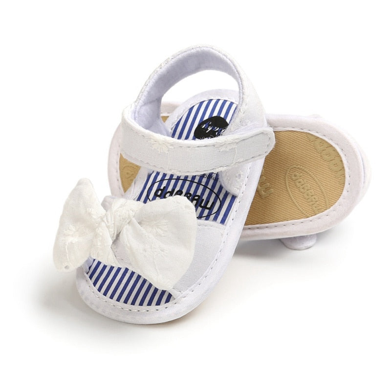 Summer Baby Girls Shoes Breathable Anti-Slip Bow Sandals 0-18M Infant Soft Soled First Walkers Shoes
