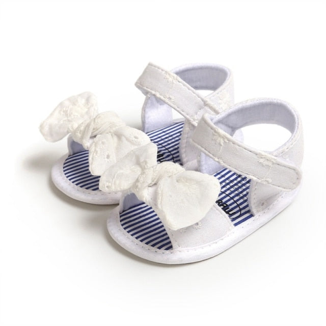 Summer Baby Girls Shoes Breathable Anti-Slip Bow Sandals 0-18M Infant Soft Soled First Walkers Shoes