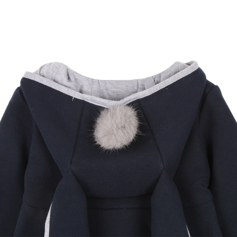 New Girls Cute Coats Cartoon Rabbit Ear Hooded Autumn Winter Long Sleeve Children Outerwear Kids Jacket Coats For 1-5T Baby