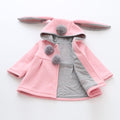 New Girls Cute Coats Cartoon Rabbit Ear Hooded Autumn Winter Long Sleeve Children Outerwear Kids Jacket Coats For 1-5T Baby