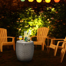 12 Gallon 4-in-1 Patio Rattan Cool Bar Cocktail Table Side Table OP70809