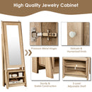 Jewelry Cabinet Large Full Length Armoire 2-in-1 Stand Mirror Organizer JV10008+
