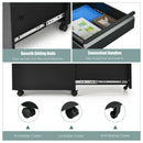 3-Drawer Mobile File Cabinet Steel for Legal/Letter Files w/Lock