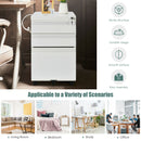 3-Drawer Mobile File Cabinet Steel for Legal/Letter Files w/Lock