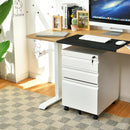 3-Drawer Mobile File Cabinet Steel for Legal/Letter Files w/Lock