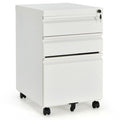 3-Drawer Mobile File Cabinet Steel for Legal/Letter Files w/Lock