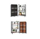 3-Tier Folding Bookshelf Foldable Metal Storage Shelf Portable Display Rack GreyWood